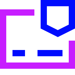 Credit Card Shield Icon from Sharp Neon Set