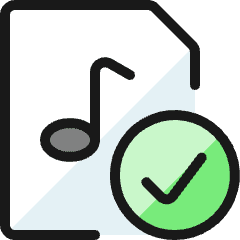 Audio File Check Icon from Ultimate Colors Set