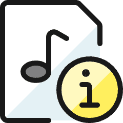 Audio File Information Icon from Ultimate Colors Set