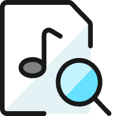 Audio File Search Icon from Ultimate Colors Set