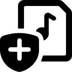 Audio File Shield Icon from Ultimate Bold Set