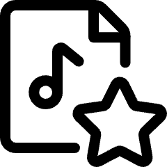 Audio File Star Icon from Ultimate Regular Set