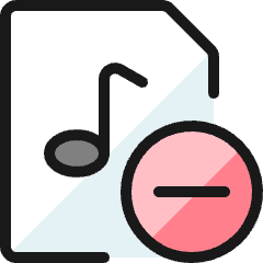 Audio File Subtract Icon from Ultimate Colors Set