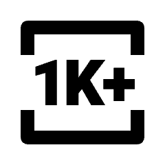 1k Plus Icon from Outlined Line - Streamline Material Set