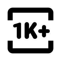 1k Plus Icon from Rounded Line - Streamline Material Set