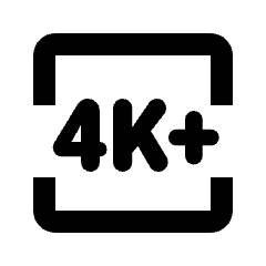 4k Plus Icon from Rounded Line - Streamline Material Set