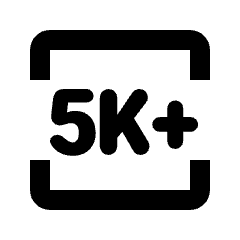 5k Plus Icon from Rounded Line - Streamline Material Set