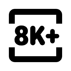 8k Plus Icon from Rounded Line - Streamline Material Set