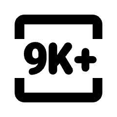 9k Plus Icon from Rounded Line - Streamline Material Set