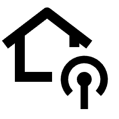 Broadcast On Home Icon from Outlined Line - Streamline Material Set