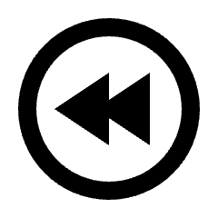 Fast Rewind Circle Icon from Outlined Line - Material Pro Set