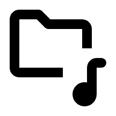 Folder Music Alt Icon from Rounded Line - Streamline Material Set