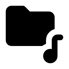 Folder Music Alt Fill Icon from Rounded Fill - Streamline Material Set