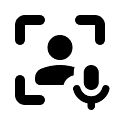 Frame Person Mic Icon from Rounded Line - Material Pro Set