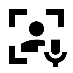 Frame Person Mic Fill Icon from Sharp Fill - Streamline Material Set