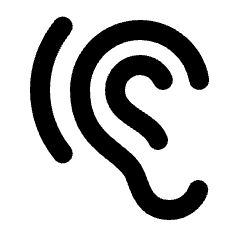 Hearing Icon from Rounded Line - Streamline Material Set