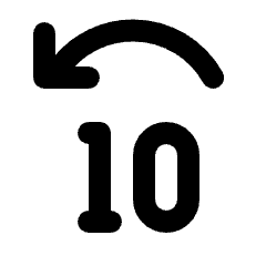 Jump Back 10 Icon from Rounded Line - Streamline Material Set