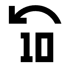 Jump Back 10 Fill Icon from Sharp Fill - Streamline Material Set