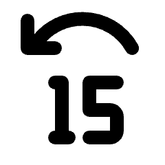 Jump Back 15 Fill Icon from Rounded Fill - Streamline Material Set