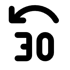 Jump Back 30 Icon from Rounded Line - Streamline Material Set