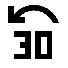 Jump Back 30 Fill Icon from Sharp Fill - Streamline Material Set