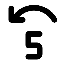 Jump Back 5 Icon from Rounded Line - Streamline Material Set