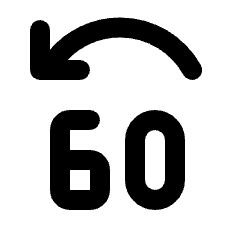 Jump Back 60 Icon from Rounded Line - Streamline Material Set