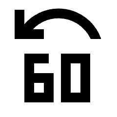 Jump Back 60 Fill Icon from Sharp Fill - Streamline Material Set