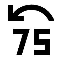 Jump Back 75 Fill Icon from Sharp Fill - Streamline Material Set