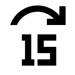 Jump Forward 15 Fill Icon from Sharp Fill - Streamline Material Set