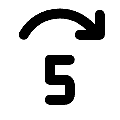 Jump Forward 5 Icon from Rounded Line - Streamline Material Set
