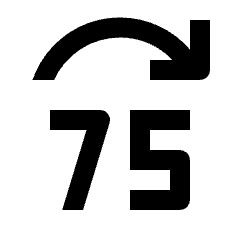 Jump Forward 75 Icon from Outlined Line - Streamline Material Set