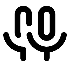 Mic Double Icon from Rounded Line - Material Pro Set