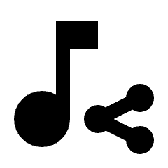 Music Share Fill Icon from Sharp Fill - Streamline Material Set