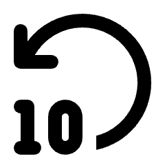 Replay 10 Fill Icon from Rounded Fill - Streamline Material Set