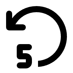 Replay 5 Fill Icon from Rounded Fill - Streamline Material Set