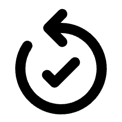 Replay Check Icon from Rounded Line - Streamline Material Set