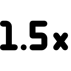 Speed 1 5x Icon from Rounded Line - Streamline Material Set