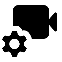 Video Settings Fill Icon from Rounded Fill - Streamline Material Set