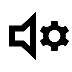 Volume Setting Gear Icon from Sharp Line - Streamline Material Set