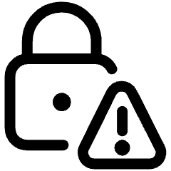 Breached Password Authentication Lock Warning Icon from Ultimate Regular Set