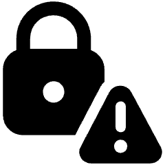 Breached Password Authentication Lock Warning Icon from Ultimate Bold Set