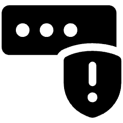 Breached Password Authentication Shield Warning Icon from Ultimate Bold Set