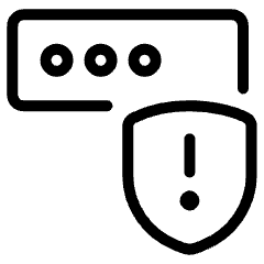 Breached Password Authentication Shield Warning Icon from Ultimate Light Set