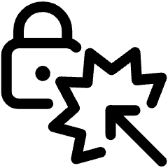 Brute Force Authentication Lock Attack Bash Icon from Ultimate Regular Set