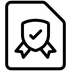 Certificate Authentication Document Badge Check Icon from Ultimate Light Set