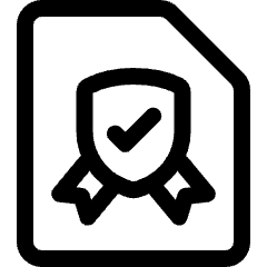 Certificate Authentication Document Badge Check Icon from Ultimate Regular Set