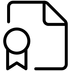 Certificate Authentication Document Medal Icon from Ultimate Light Set