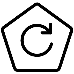 Refresh Token Authentication Pentagon Icon from Ultimate Light Set