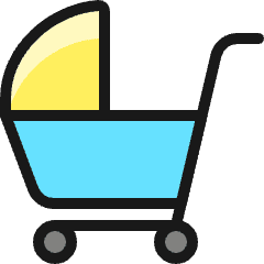 Baby Care Trolley Icon from Ultimate Colors Set